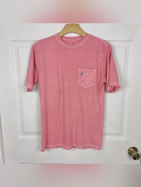 Johnnie O T Shirt Small Malibu Red Dale Pocket Tee Slub Cotton Short Sleeve Crew